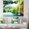 Designart - Waterfall in Deep Forest - Landscape Photography Canvas Art Print